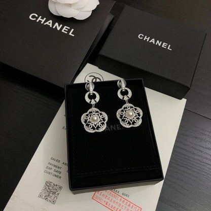 CC Camellia Diamond Pendant Earrings