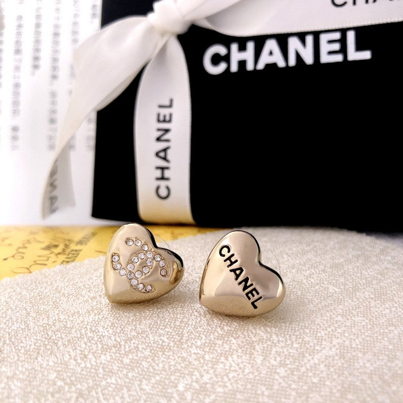 CC Diamond Heart Earrings