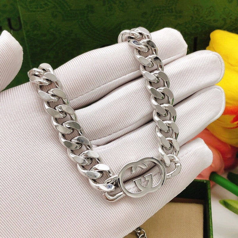 GG White Gold Chain Necklace