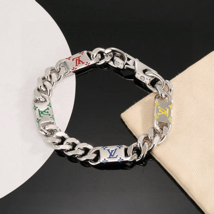 Louis Monogram Color Logo Chain Bracelet