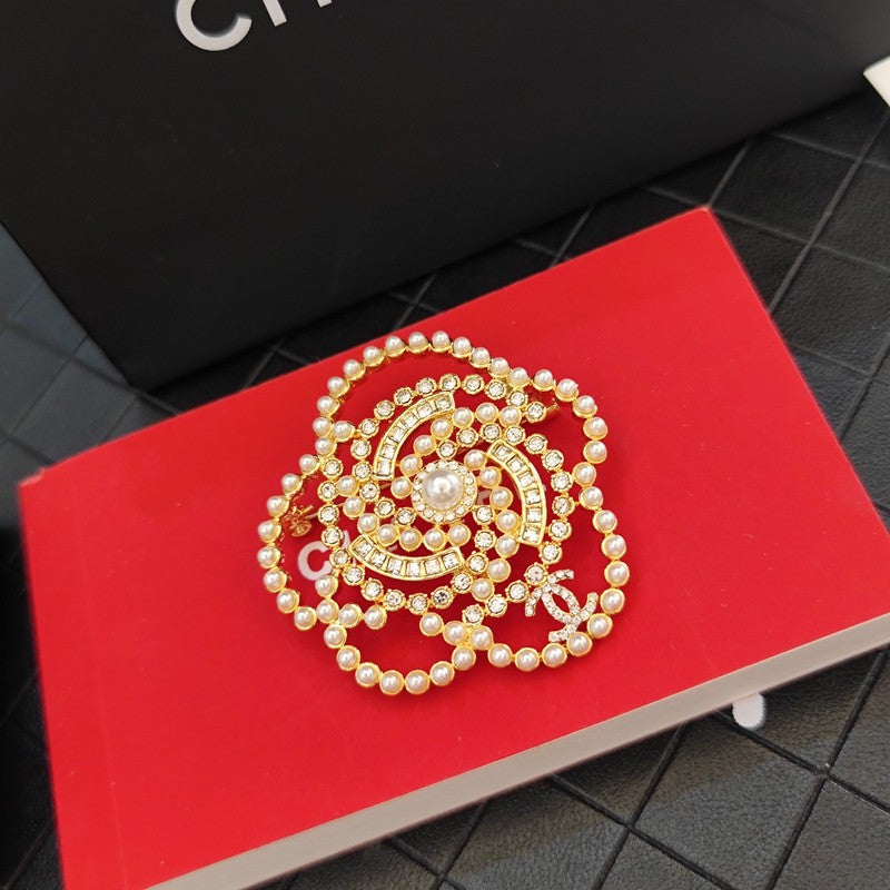 CC Camellia Pearl Brooch