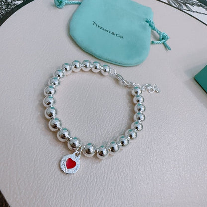 Return to Tiffany Red Heart Bead Bracelet