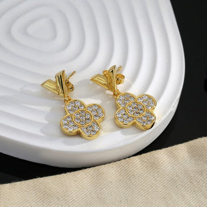 Louis Diamond Flower Earrings