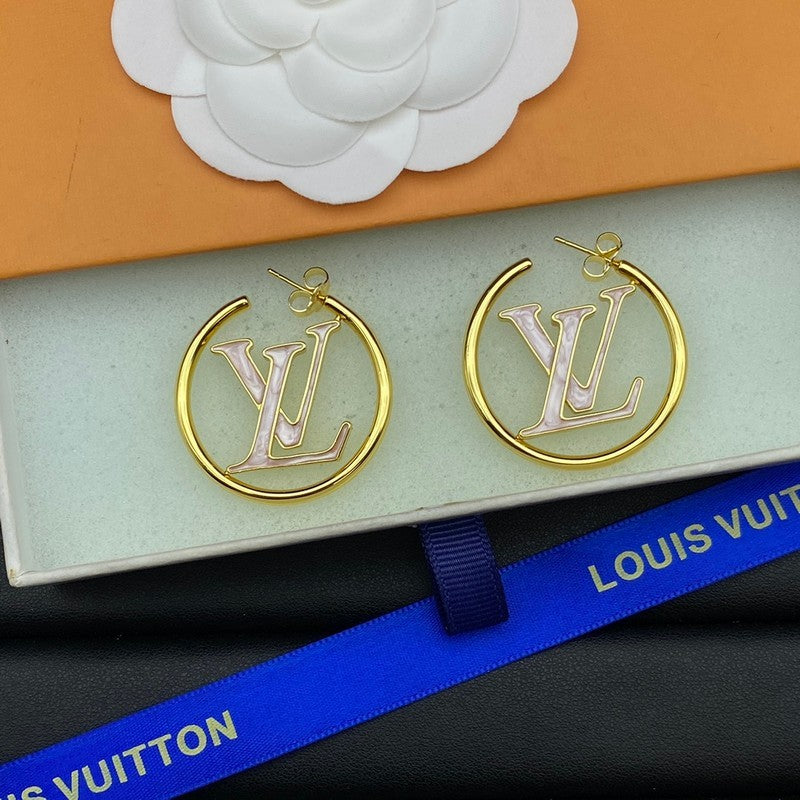 Louis Louise Hoop Pearl Gold Earrings