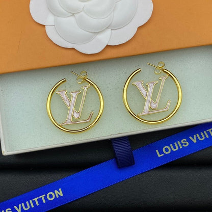 Louis Louise Hoop Pearl Gold Earrings