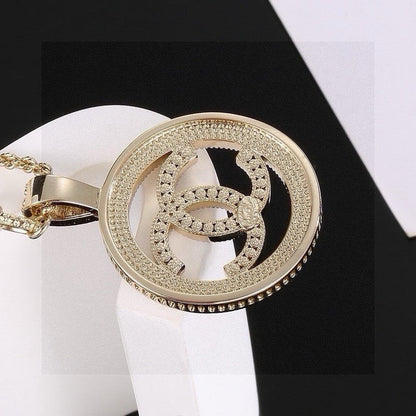 CC Pearl Round Gold Necklace