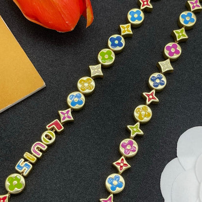 Louis Color Script Gold Necklace