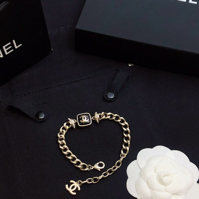 CC Black Logo Gold Chain Bracelet