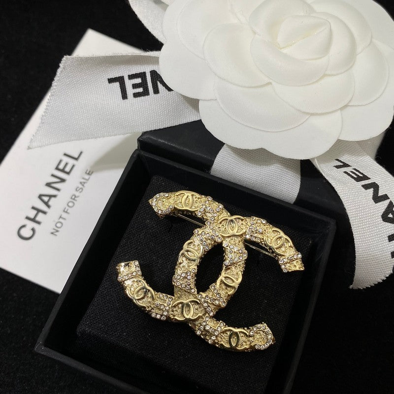 CC Diamond Gold Brooch