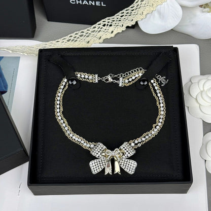 CC 25K Bow Tie Choker Necklace