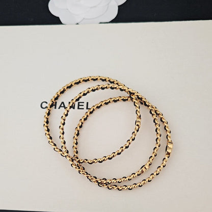 CC Leather Gold Bracelet Set