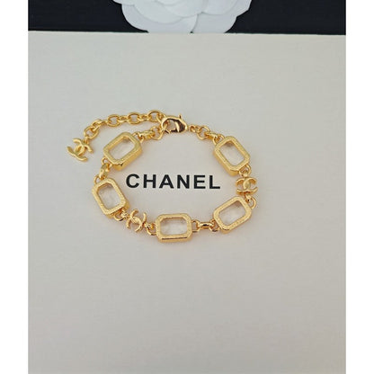 CC Crystal Gold Chain Bracelet