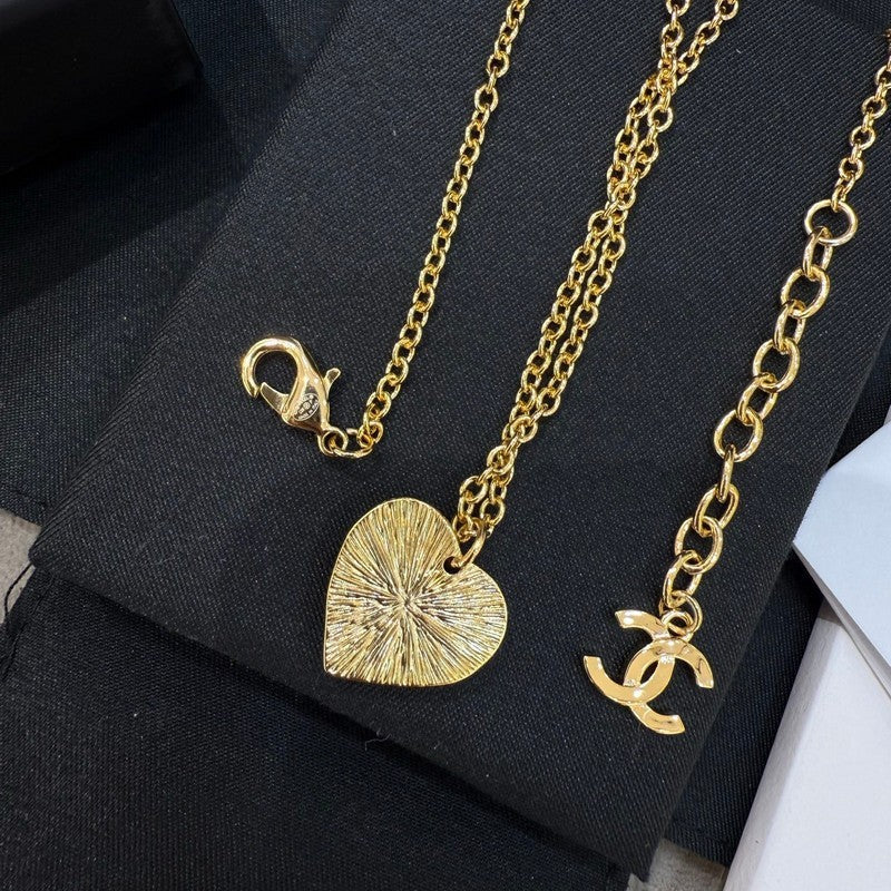 CC Black & Red Heart Gold Necklace