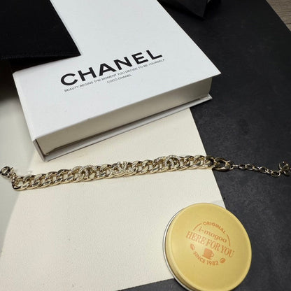 CC Diamond Logo Gold Chain Bracelet