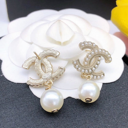 CC Pearl Drop Earrings