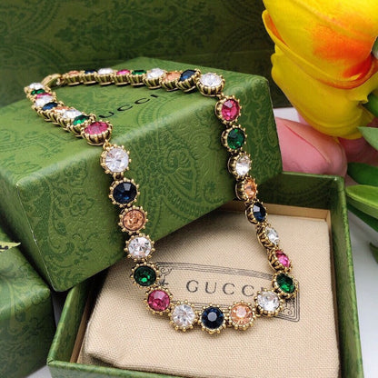 GG Color Crystal Gold Necklace