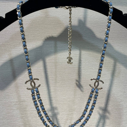 CC 25P Blue Jean Leather Necklace