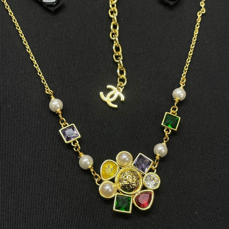 CC Color Crystal Gold Necklace