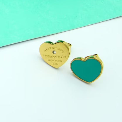Tiff Blue Heart Earrings