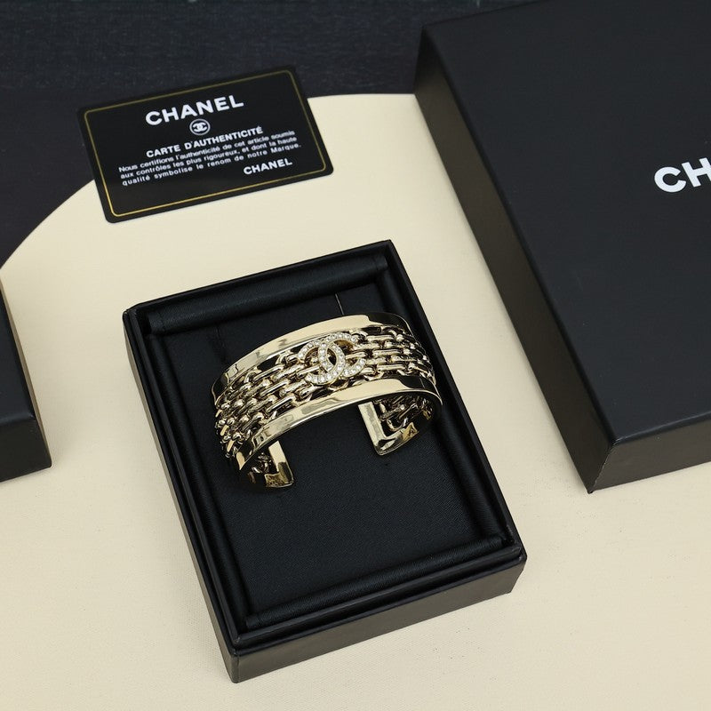 CC Diamond Wide Cuff Bracelet