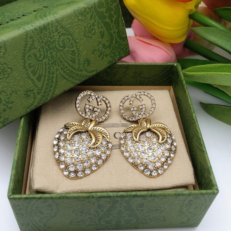 GG Diamond Strawberry Drop Earrings