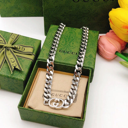 GG White Gold Chain Necklace