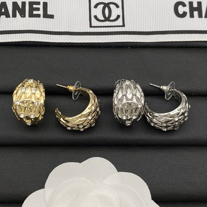 CC Feather Diamond Earrings