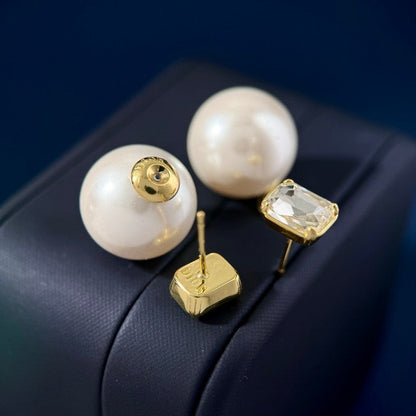 CD Pearl Crystal Earrings