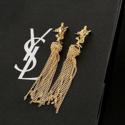 Saint Tassel Gold Earrings