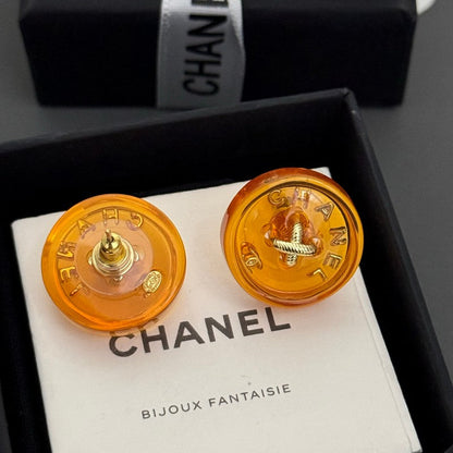 CC Orange Resin Earrings