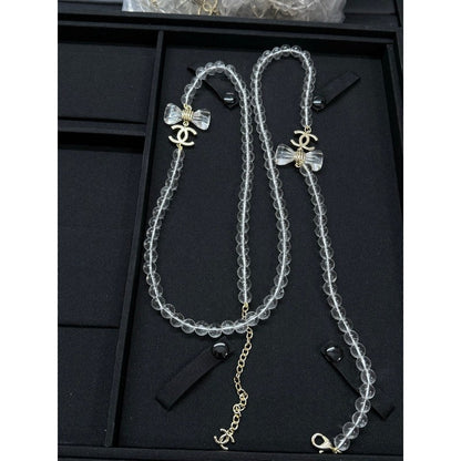 CC Transparent Beads Long Necklace