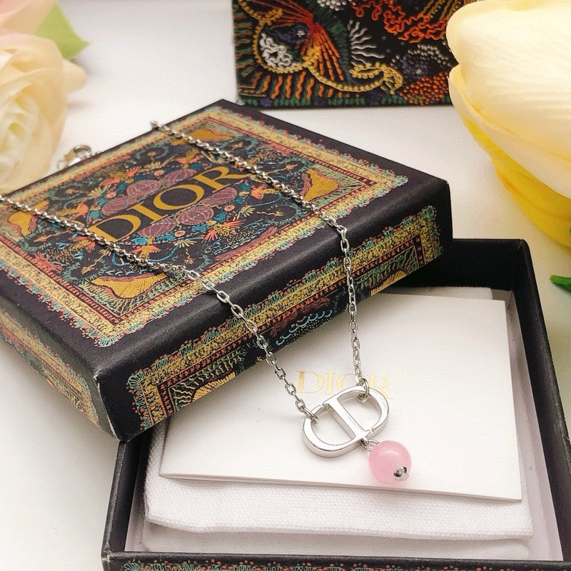 CD Petit Pink Pearl Drop Necklace