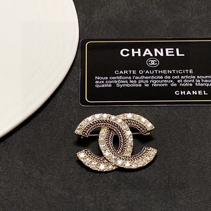 CC Diamond Gold Brooch