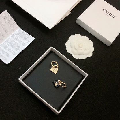 CE Black Bag Gold Earrings