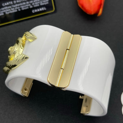 CC Gold White Resin Bracelet
