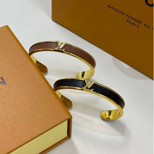 Louis Leather Gold Bracelet