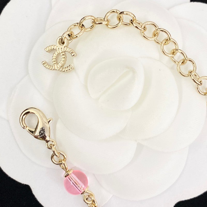 CC 26C Pink Crystal Long Necklace