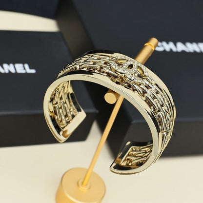 CC Diamond Wide Cuff Bracelet