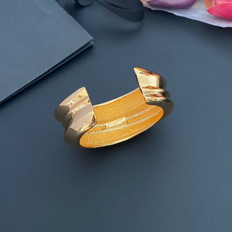 Saint Wide Gold Vintage Bracelet