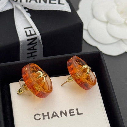 CC Orange Resin Earrings