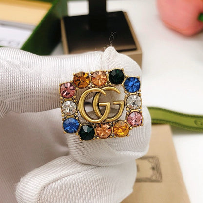 GG Color Crystal Gold Earrings