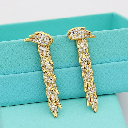 Tiff Bird on a Rock by Tiffany Drop Earrings