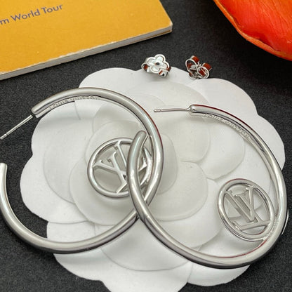 Louis Louise Hoop White Gold Earrings