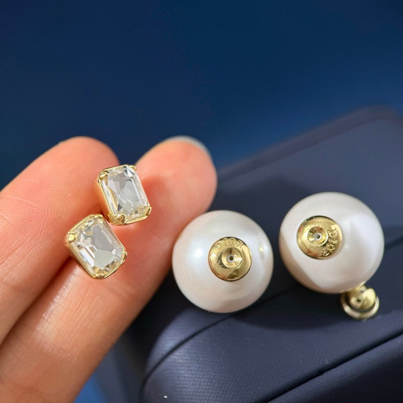 CD Pearl Crystal Earrings