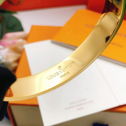 Louis White Monogram Gold Bracelet