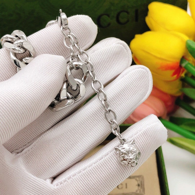 GG White Gold Chain Necklace