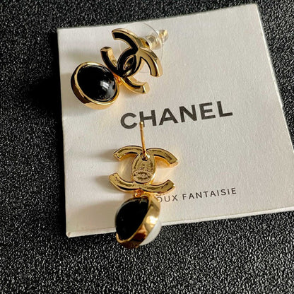 CC Black & White Pearl Gold Earrings