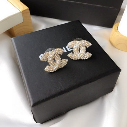CC Pearl & Diamond Gold Earrings