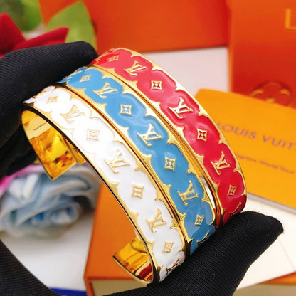 Louis Color Monogram Gold Bracelet