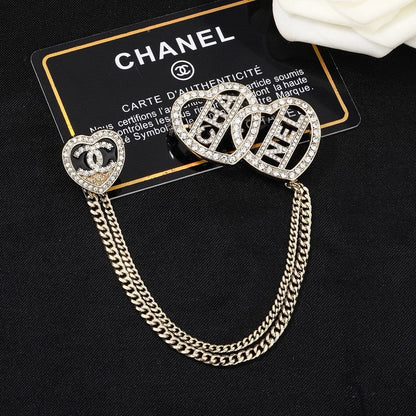 CC Triple Heart Chain Brooch